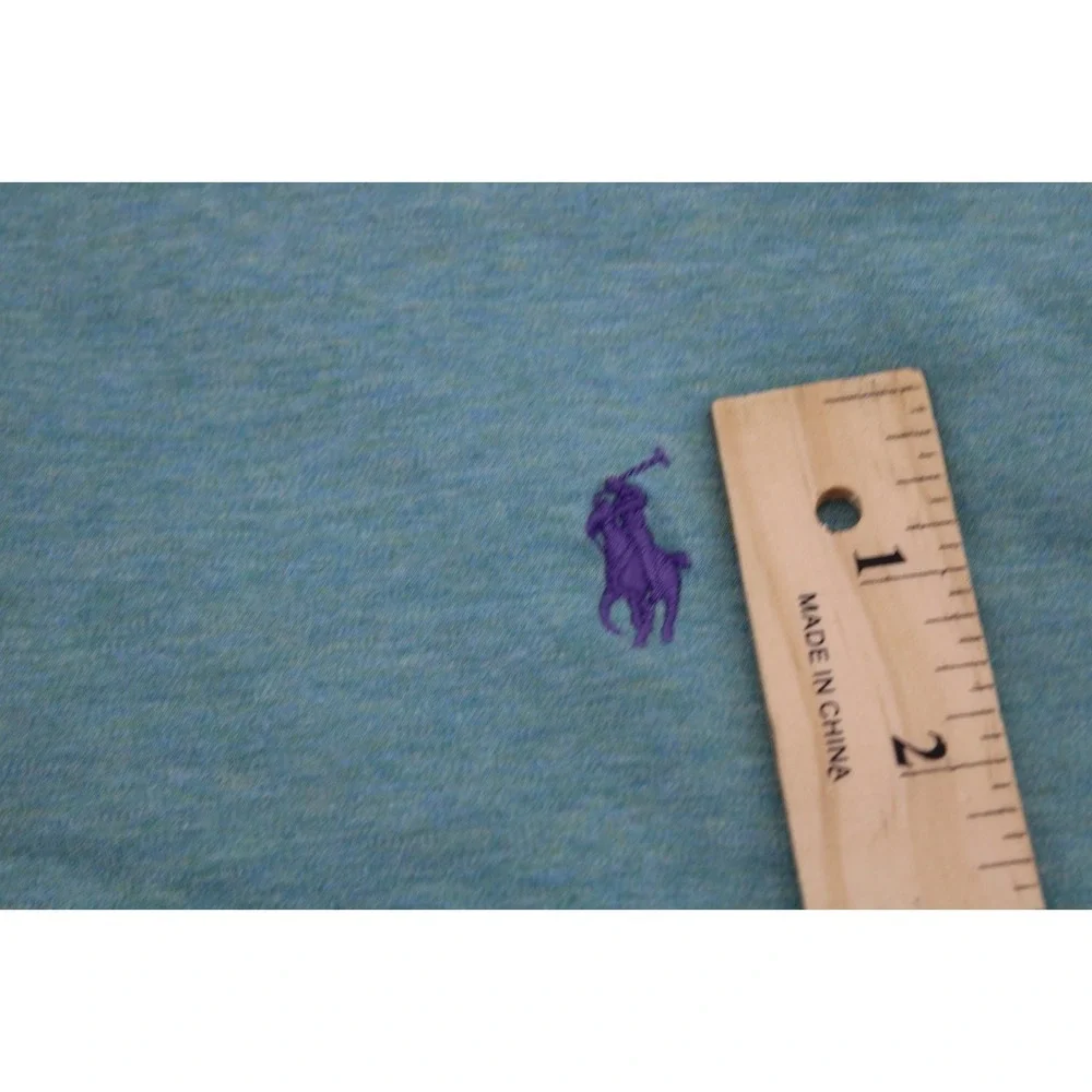 Polo by Ralph Lauren Classic Fit Heather Green Polo Size Medium Purple Pony